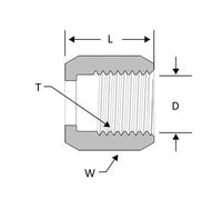 Alloy 400 SAE 37° Flared Nut, 7/8-14 Tube Fitting