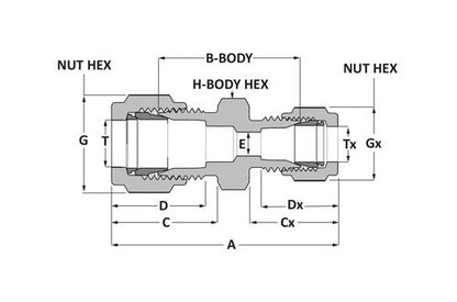 SSP Corp. Griplok Reducing Union - Alloy 400, 3/16" x 1/16" - Image 2