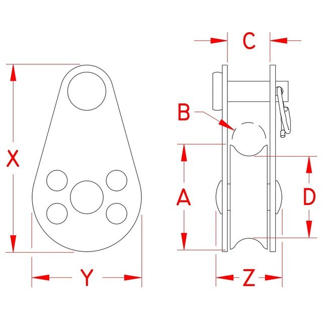 Suncor 1-Inch Stainless Steel Pulley Block with Removable Pin - Image 2