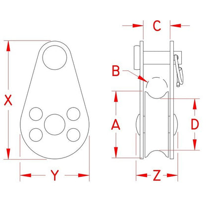 Suncor 1-Inch Stainless Steel Pulley Block with Removable Pin - Image 2