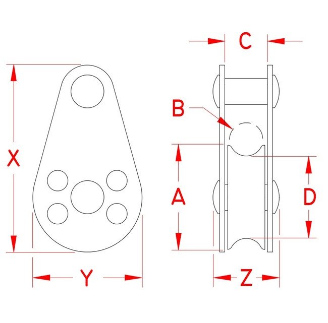 Suncor Stainless Steel Pulley Block with Fixed Pin, 1" - Marine & Industrial Rigging - Image 2