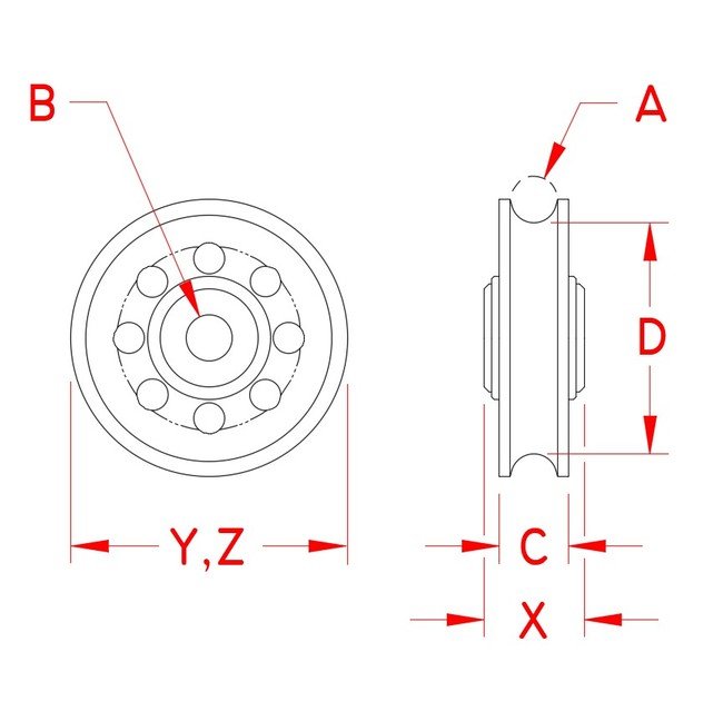 316 Stainless Steel Rope Sheave with Bronze Bushing - Image 2