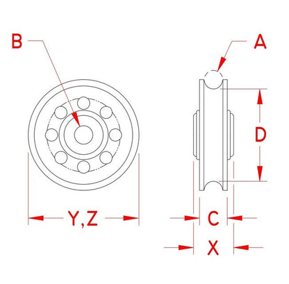 316 Stainless Steel Rope Sheave with Bronze Bushing - Image 2