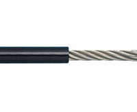 Black PVC Coated 7 x 7 Wire Rope - Grade 316 Stainless Steel