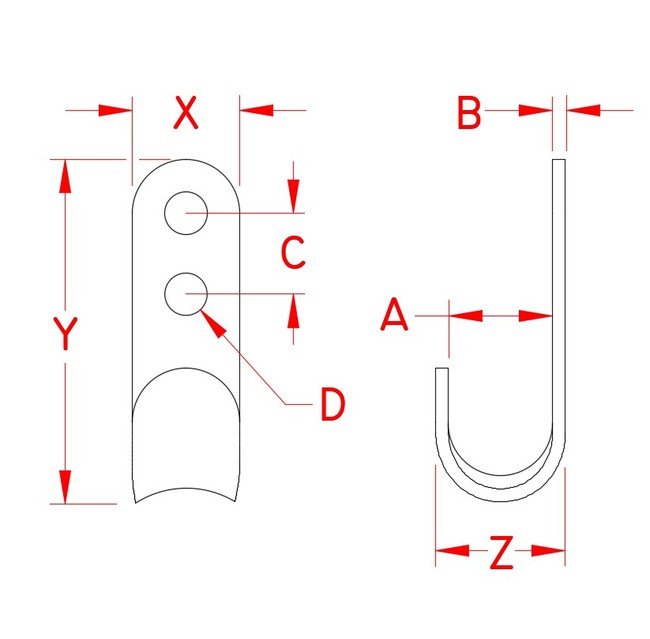 Stainless Steel Flat Hooks - Image 2