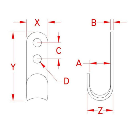 Stainless Steel Flat Hooks - Image 2