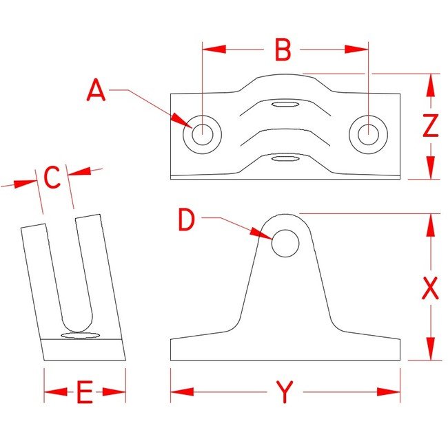 316 Stainless Steel 80 Degree Drilled Deck Hinges - Image 2