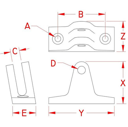 316 Stainless Steel 80 Degree Drilled Deck Hinges - Image 2