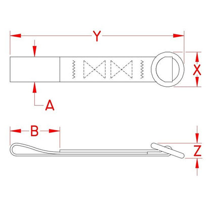 Suncor Ski Tow Tie-Down Stainless Steel & Nylon Webbing Assembly - Image 2
