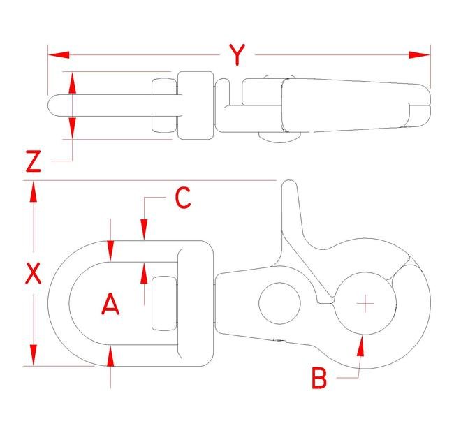 316 Stainless Steel Eye Bail Trigger Snap Hook - Image 2