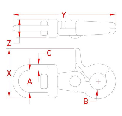 316 Stainless Steel Eye Bail Trigger Snap Hook - Image 2