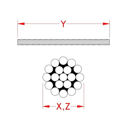 Suncor 316 Stainless Steel 1 x 19 Wire Rope, 1/16 in - Image 2
