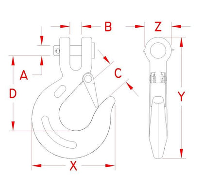 Stainless Steel Clevis Slip Hook - Suncor 5/16 in - Image 2