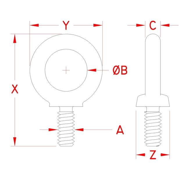 Marine Grade Stainless Steel Machine Eye Bolt - Image 2