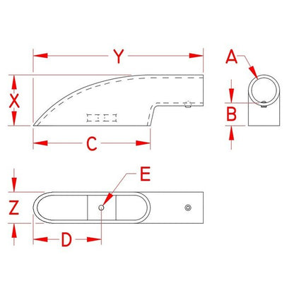 Stainless Steel Bottom Mount for 7/8" and 1" Tubes - Image 2