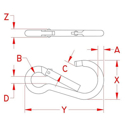 Grade 316 Stainless Steel Key Lock Spring Clip - Image 2