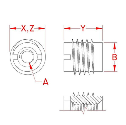 Stainless Steel Knife Threaded Insert, UNC Thread Inside - Image 2
