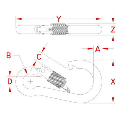316 Stainless Steel Screw Lock Spring Clip - Image 2