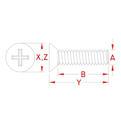 Grade 316 Stainless Steel Phillips Flathead Machine Screws - Image 2