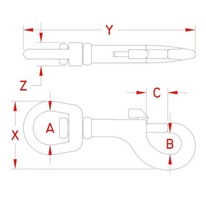 316 Stainless Steel Swivel Bolt Snap Hook - Suncor - Image 2