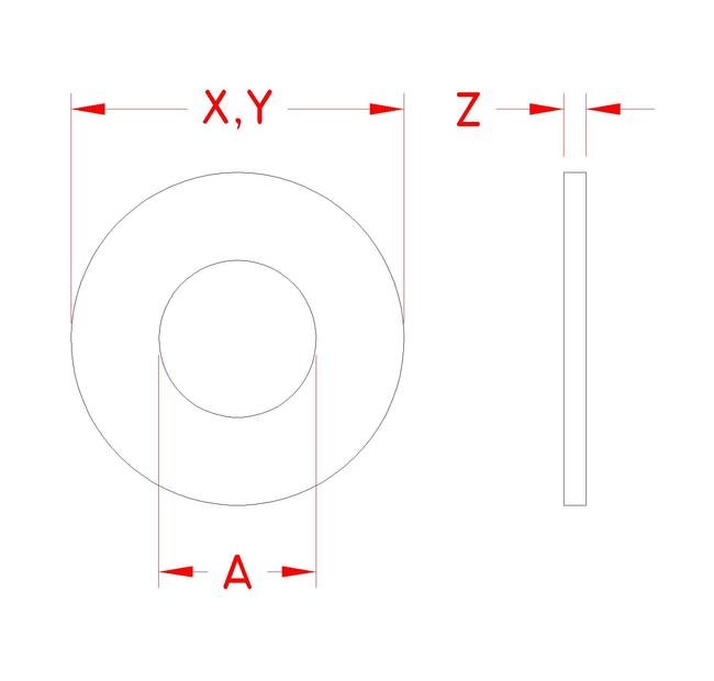 Grade 316 Stainless Steel Flat Washer #8 | 1/8 inch - Image 2