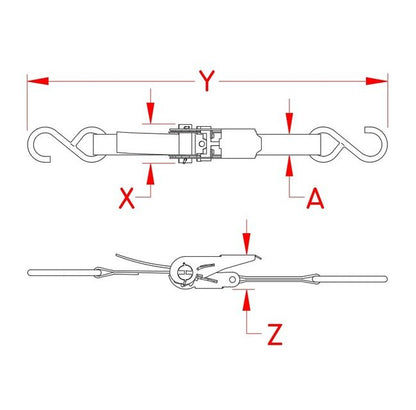 Stainless Steel Ratchet Assembly with "S" Hook - Industrial Grade - Image 2