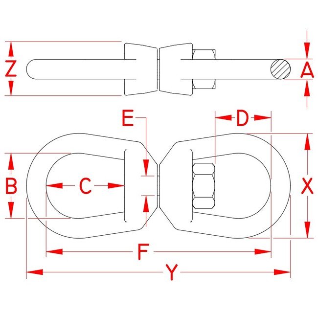 Stainless Steel Eye & Eye Swivel (Fed. Spec. Compliant) - Image 2
