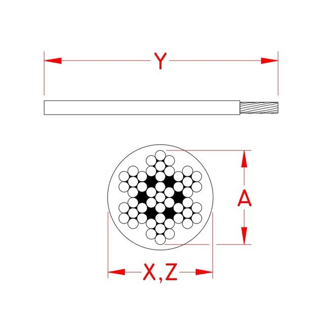 White PVC Coated 7 x 7 Wire Rope, Grade 316 Stainless Steel - Image 2