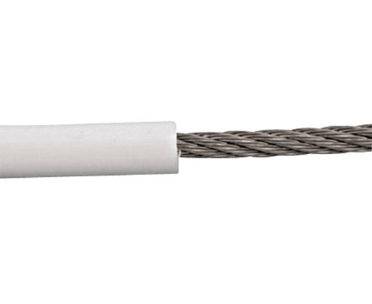 White PVC Coated 7 x 7 Wire Rope, Grade 316 Stainless Steel - Image 1