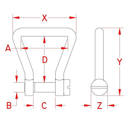 316 Stainless Steel Webbing Shackles, 1 inch - Image 2