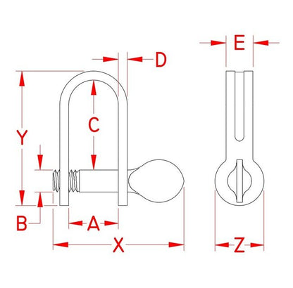 304 Stainless Steel Stamped D Shackle with Screw Pin - Image 2