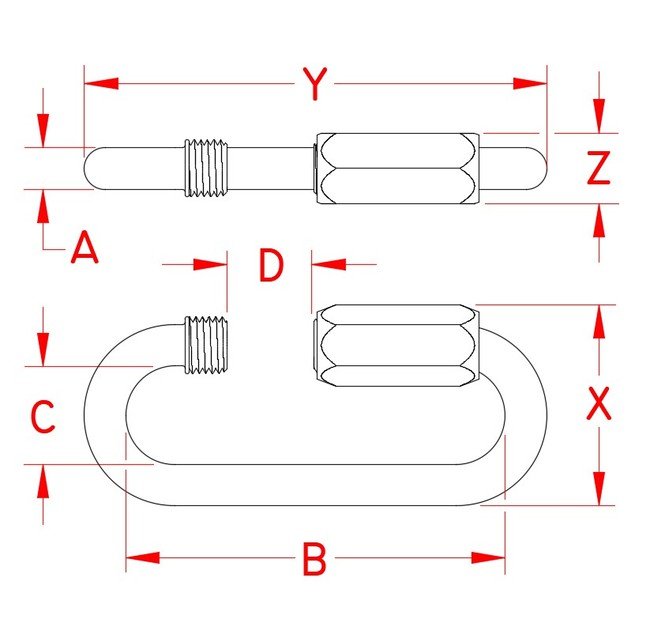 316 Stainless Steel Long Quick Link 1/8" - 3/4" - Image 2