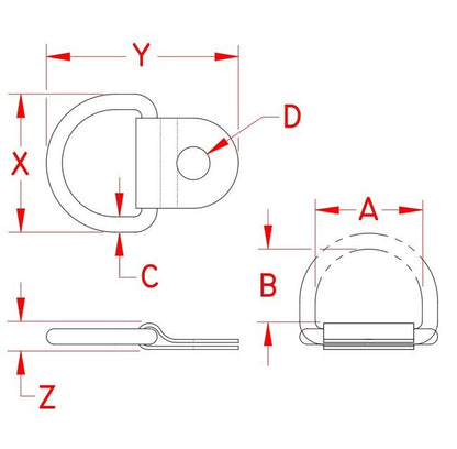 Stainless Steel Folding Pad Eye 1/4 inch for Marine and Industrial Use - Image 2