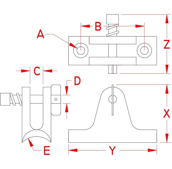 316 Stainless Steel 90 Degree Removable Pin Concave Deck Hinges - Image 2