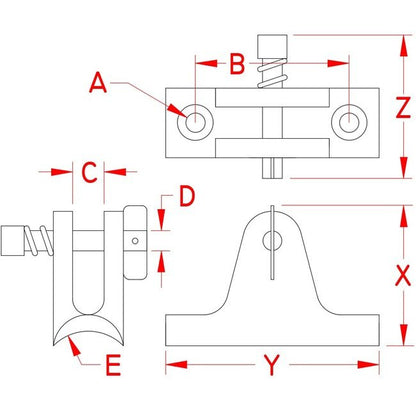 316 Stainless Steel 90 Degree Removable Pin Concave Deck Hinges - Image 2