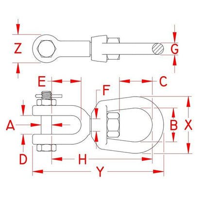 316 Stainless Steel Jaw & Eye Swivel - Image 2