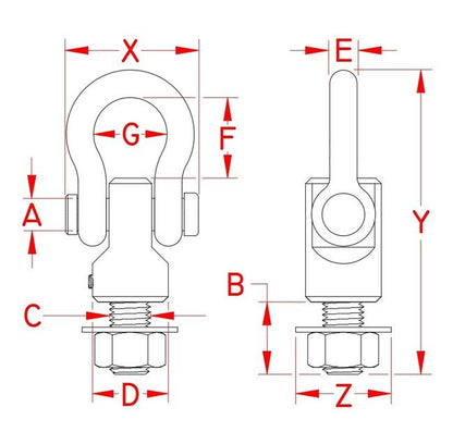 Suncor Stainless Steel Hoist Anchor Base Assembly - Image 2