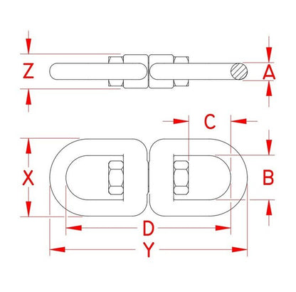 316 Stainless Steel Eye & Eye Swivel - Image 2