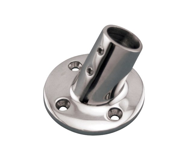 Suncor 60-Degree Round Rail Base - Stainless Steel - Image 1