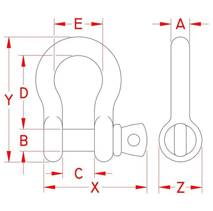 Suncor Stainless Steel Anchor Shackle - Grade 316 NM - Image 2
