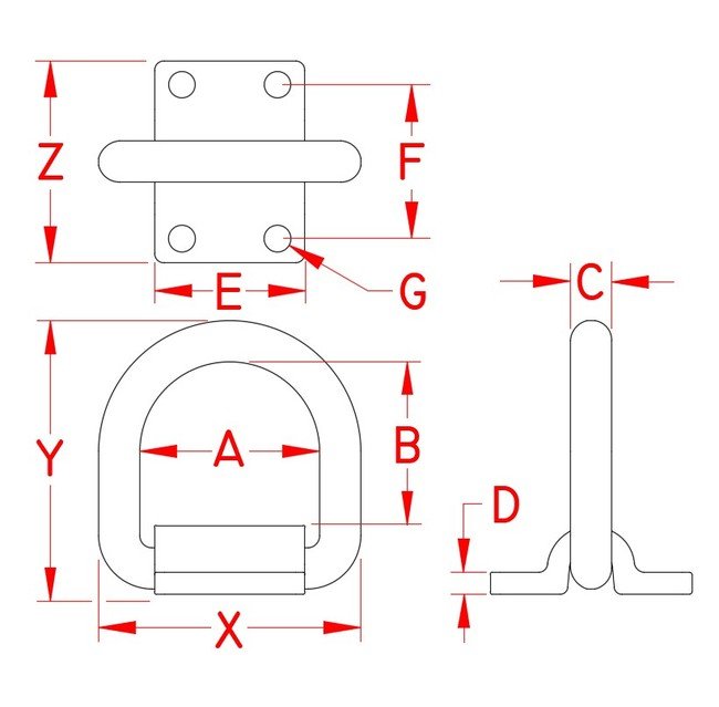 Heavy Duty Bolt On Lashing Ring - Image 2