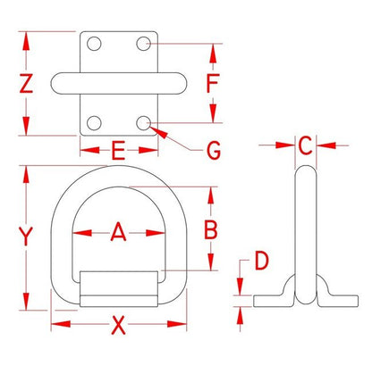 Heavy Duty Bolt On Lashing Ring - Image 2