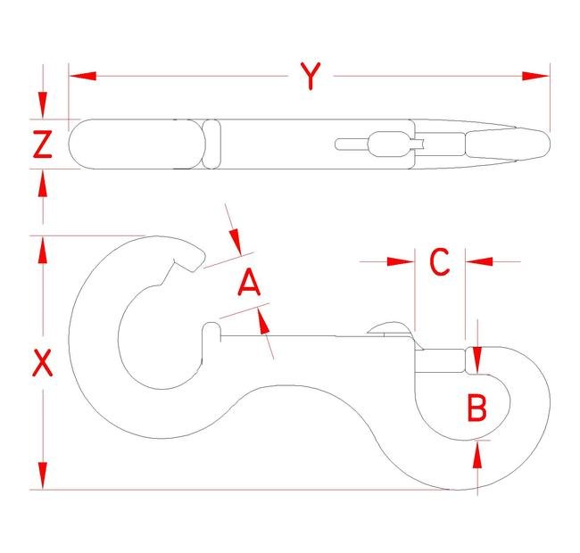 Suncor US Navy Bolt Snap Hooks - Grade 316 Stainless Steel - Image 2