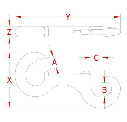 Suncor US Navy Bolt Snap Hooks - Grade 316 Stainless Steel - Image 2