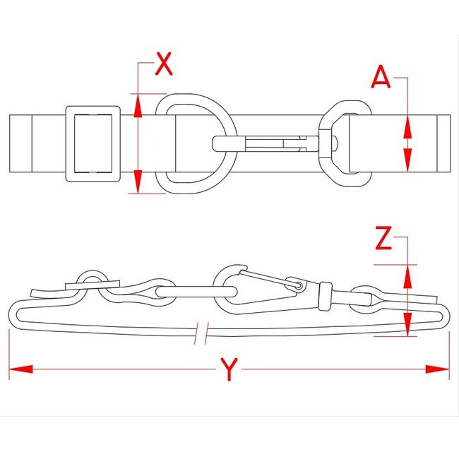 Nylon Webbing Strap Kit with Swivel Clip - Image 2