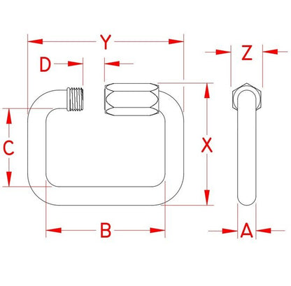 Grade 316 Stainless Steel Square Quick Link - Image 2