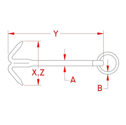 Suncor Stainless Steel Small Boat Hook Anchor - Image 2