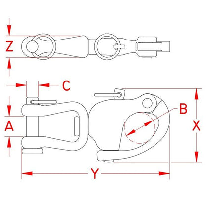 Suncor Heavy Duty Jaw Swivel Snap Shackle - 316 Stainless Steel - Image 2