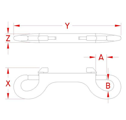 Marine-Grade Stainless Steel Double Bolt Snap Hook - Image 2