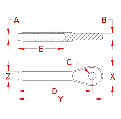 Suncor Swage Marine Eye - Stainless Steel Swage Terminals - Image 2